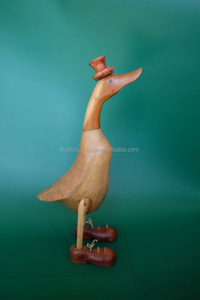 โมเดลเป็ดไม้ธรรมชาติ งานฝีมือ สำหรับตกแต่งภายใน - Product Image 2