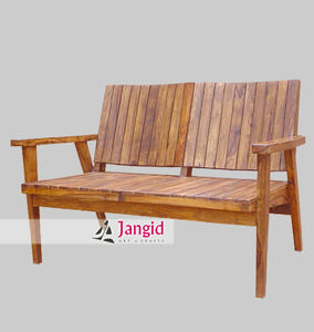 ม้านั่งไม้ชีชามมีพนักพิง - Product Image 1