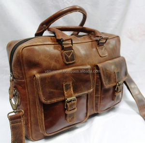 Handmade Premium Quality Genuine Leather Expendable Office Laptop <b>Bags</b> High Quality Accessories Used <b>Bag</b> Having Multiple Pockets - Product Image 2