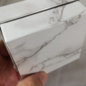 Marble Paper Gift <b>Box</b> Square Shape with Embellished Pearl Brooch for <b>Wedding</b> Decorations - Product Image 4