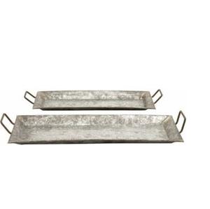 Bandeja de metal de alta calidad para servir en forma rectangular, las mejores 2 piezas para utensilios de cocina y vajilla, bandeja de metal - Product Image 1