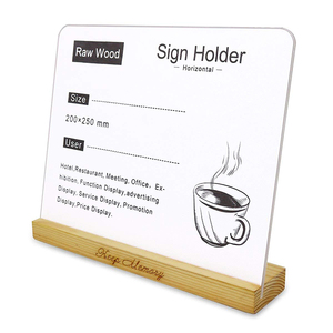 Gỗ Cơ Sở Áp Phích Đứng Giá Tag Chủ A5 Acrylic Từ Trình Đơn Hiển Thị Đứng - Product Image 2