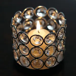 Forma de Diamante de cristal Titular Tealight Vela Votiva Para