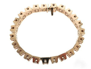 100% Diamantes naturales Canal Tensión Diamante Pulsera 14K Oro Rosa Tenis Diamantes Pulsera - Product Image 2