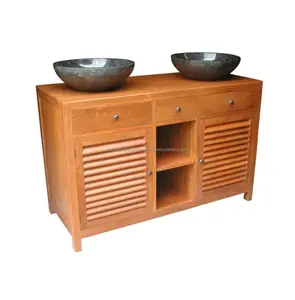 Мебель с двойным раковиной из тикового дерева-мебель из тикового дерева для кухни из Индонезии