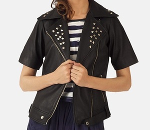 Veste de motard pour femme en peau de mouton beige foncé look sportif nouveauté design de mode personnalisé en gros mode personnalisée pas cher - Product Image 6