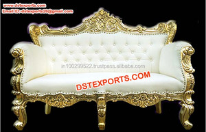 Sillas con diseño de hojas de Metal para novia, sillas de recepción con hojas de Metal para boda india - Product Image 2