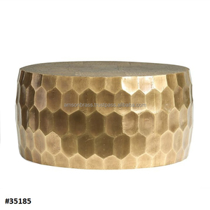 โต๊ะกลางกลางกลางกลางสวนโลหะ,โต๊ะกาแฟรูปทรงกลมสีทองตกแต่งเสร็จแล้ว - Product Image 3