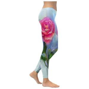 กางเกงรัดรูปเอวสูงแบบระเหิดสำหรับผู้หญิง,กางเกงรัดรูปยาวถึงข้อเท้ายืดได้พิมพ์ลายดิจิตอล - Product Image 2