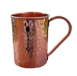 Tazas de cerveza de cerámica de cobre sólido martillado de calidad superior, importador de jengibre, vaso martillado a mano - Product Image 2