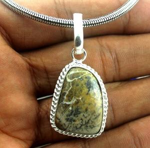 92.5 Sterling Silver Mix Shape Natural <b>Picture</b> & Black Jasper & Bronzite Gemstone <b>Charm</b> Pendant Gift Necklace - Product Image 6