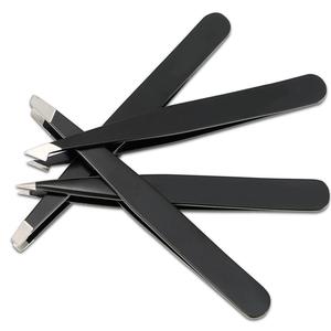 Juego de pinzas profesionales para depilación de cejas de acero inoxidable 2025, 4 piezas con estuche de viaje - Product Image 3