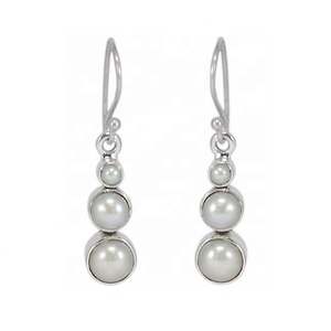 Nouveaux modèles de mode 925 argent Sterling perle d'eau douce crochet boucle d'oreille bijoux fins pour femme mariage - Product Image 1
