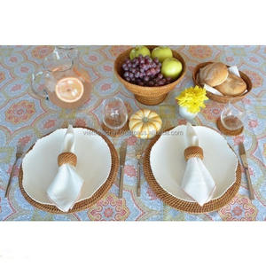 Ronds de serviette en rotin rond du Vietnam pour restaurants et hôtels - Product Image 1