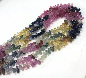 Collar Coszcalt Exports ZX0120G con Cuentas de Zafiro Multifacéticas en Forma de Lágrima, Multicolores, Certificado por Terceros, en 27243 - Product Image 3