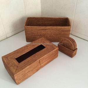 Rustic Tissue <b>Box</b> Natural <b>Rattan</b> Decorative Organizer Manufacturer Eco Friendly Sustainable from Vietnam - Product Image 3
