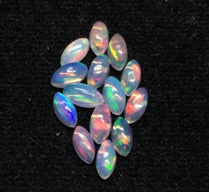 Vente en gros IGI certifié éthiopien opale Marquise Cabochon 3x6mm feu naturel multicolore pierre gemme en vrac traité thermiquement bas - Product Image 3
