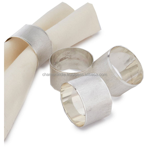 Brush Design Eco-Friendly Classic Silver Plated Brass Napkin Ring Handmade Napkin Ring - Product Image 1