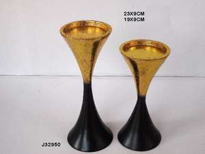 Portavelas cónico de oro negro de dos tonos de alta calidad, aluminio fundido para Bodas de Navidad, decoración del hogar - Product Image 5