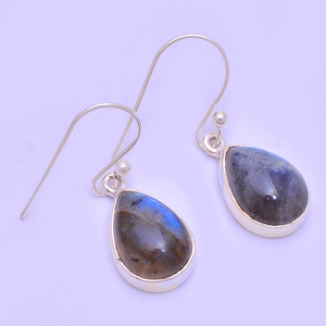 Pear Labradorite Gemstone 925 Sterling <b>Silver</b> Ear Wire <b>Dangle</b> <b>Earrings</b> Jewelry Fashionable <b>Earring</b> for Wedding, Anniversary. - Product Image 5
