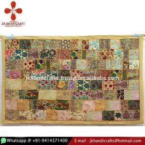 Hilo metálico de algodón multicolor Patchwork tapiz pared arte - Product Image 1