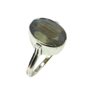 Handmade Beautiful 925 Sterling <b>Silver</b> <b>Eternity</b> Vermeil <b>Ring</b> with Labradorite Gemstone Rhodium Plated for Weddings - Product Image 1