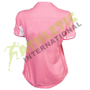 Vêtements de baseball et de softball Maillot de baseball à manches courtes Col en V pour femmes T-shirts et hauts de baseball Matériau et couleur personnalisés - Product Image 3