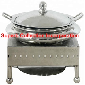 Réchaud indien martelé en métal personnalisé de haute qualité Nouveau design avec motif rond en acier inoxydable et verre-Vente à chaud - Product Image 3