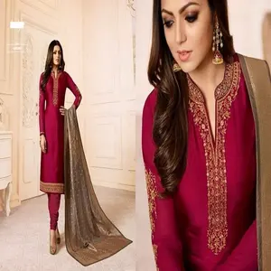 Дизайнерский Костюм сальвар камиз, индийская одежда дупатта из камня, шелковая сетка с вышивкой, Пакистанская женская одежда