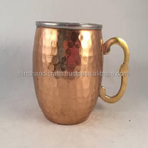 Embossed Copper Drinking Mug With Antique Finishing and Brass Handle Manufacturer and Supplier From India - Product Image 4