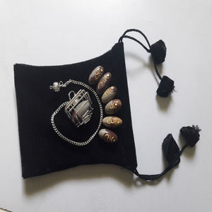 Narmada River Stone Shiva Lingam Pendulum Set Reiki Material de piedras preciosas - Product Image 1