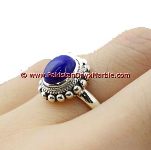 Anillo de plata con piedra grande para mujer, diseño de lapislázuli, joyería - Product Image 1