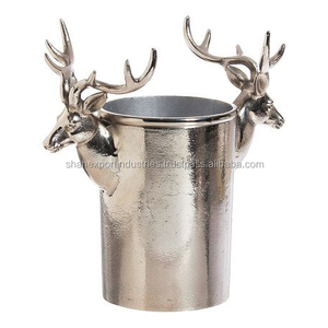 Cubo de hielo de champán con mango de diseño de cabeza de ciervo, Enfriador de cerveza de aluminio para Bar de Hotel, cubo de hielo enfriador de vino plateado - Product Image 2