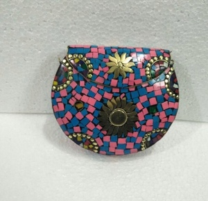 Bolso de mano indio hecho a mano con mosaico étnico, bonito bolso de mano de estilo indio, de noche, a la moda - Product Image 3