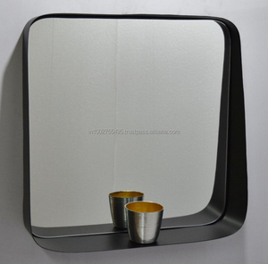 Miroirs en verre d'art décoratif suspendus au mur en métal élégant pour la décoration de salle de bain de chambre à coucher à la maison - Product Image 2