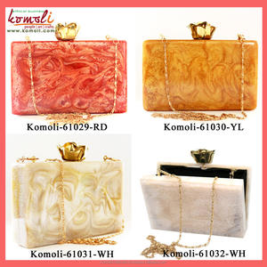 ไวน์แดงอินเดียโลหะกระเป๋าคลัทช์อะคริลิเรซิ่น Lucite กระเป๋าวินเทจการออกแบบ - Product Image 6