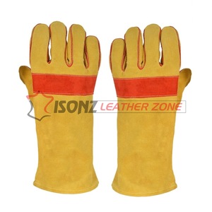 Gants de soudage au TIG/argon résistants à la chaleur ISONZ Leather Zone BBQ Oven, en cuir de vachette de 1,2 mm d'épaisseur, sans silicone, gants industriels - Product Image 6
