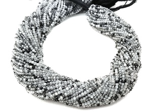 Piedras preciosas naturales de color negro, Micro facetadas, cuentas de Rondelle, pelo auténtico de alta calidad, cuarzo para joyería, pulsera, collar - Product Image 3