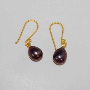 Handmade Natural Baroque Pearl Earrings for Women, 925 <b>Sterling</b> <b>Silver</b> Gold Plated Drop Dangle Gemstone Jewelry - Product Image 2
