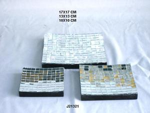 ชามแก้วสำหรับตกแต่งบ้าน,ถ้วยแก้วทำจากเหล็กพร้อมกระเบื้องโมเสคสีอื่นๆ - Product Image 4