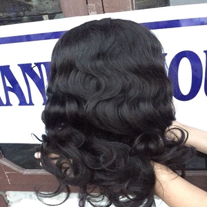 NANDEE HOUSE Peluca india de encaje completo/frontal, 100% cabello humano Remy indio liso y ondulado con baby hairs, doble trama a máquina - Product Image 5