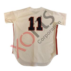 Ropa deportiva estampada con jersey de béisbol y softbol cosido en blanco y negro personalizado de alta calidad - Product Image 3
