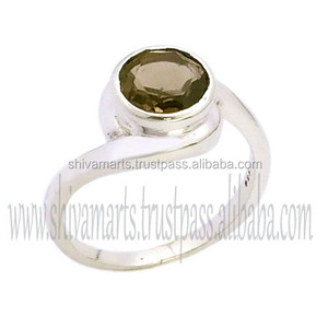 Ready Stock Fancy Jewelry 925 Sterling <b>Silver</b> Smokey Quartz Gemstone Eternity Vermeil <b>Ring</b> Gift for Woman and <b>Men</b> - Product Image 2
