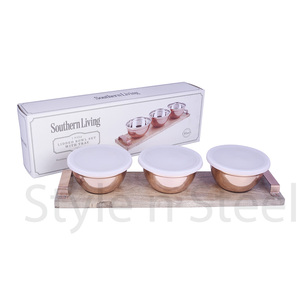 ชุดชามผลไม้พร้อมถาดสำหรับตกแต่ง, ชุดชามขนาดเล็กพร้อมฝาปิดโต๊ะรับประทานอาหารทำจากสแตนเลส - Product Image 2