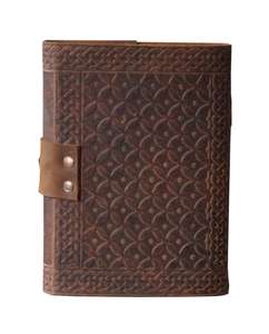 Diario de cuero genuino hecho a mano Triskele diseño celta cuaderno de escritura en relieve diario para Bloc de notas diario para papel en blanco Unisex - Product Image 3