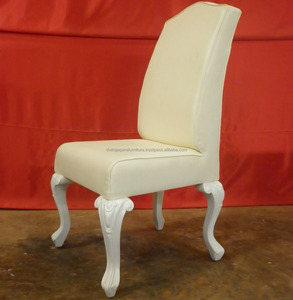 Silla de comedor de caoba, muebles franceses de Japón, tapizado en color blanco - Product Image 5