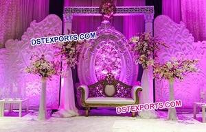 Conjunto de escenario de boda con tema del sur de la India Escenario de boda de último diseño Bodas reales StagesUSA - Product Image 2