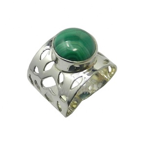 แหวน925อัญมณีมาลาไคท์เงินแท้รุ่นล่าสุดสำหรับใส่เป็นของขวัญการหมั้นที่สมบูรณ์แบบสำหรับปาร์ตี้ - Product Image 1