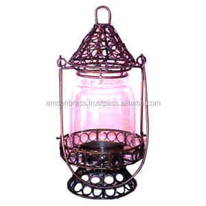 เชิงเทียนแก้วโลหะสีม่วง & โลหะสำหรับตกแต่งโต๊ะอาหารค่ำ - Product Image 1