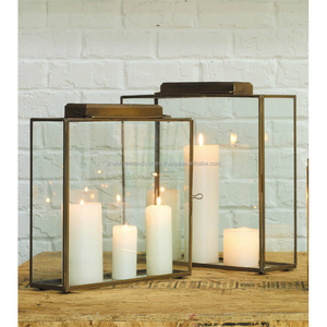 โคมไฟทรงเรขาคณิตทำด้วยมือทำจากทองสัมฤทธิ์ผิวด้านเป็นมิตรกับสิ่งแวดล้อมสำหรับตกแต่งโต๊ะอีสเตอร์ที่วางเทียน - Product Image 2